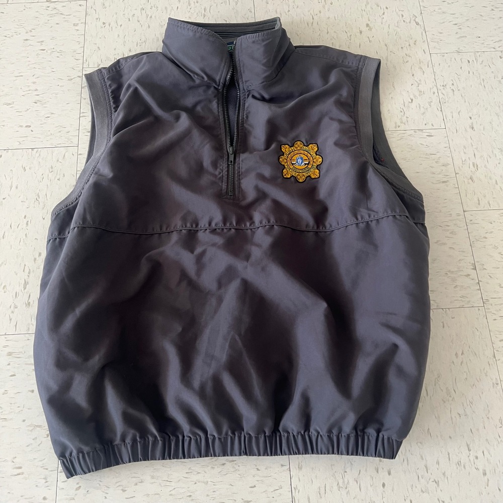 Irish American Police Association Vest Pullover Sleeveless Gray‎ 1/4 Zip BPD